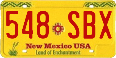 NM license plate 548SBX