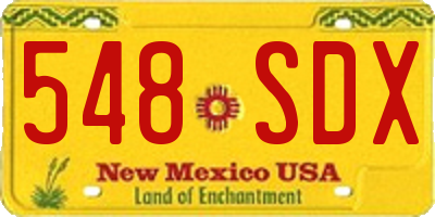 NM license plate 548SDX