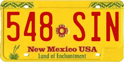 NM license plate 548SIN