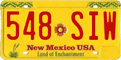 NM license plate 548SIW