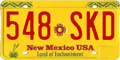 NM license plate 548SKD