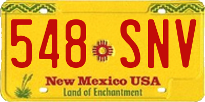 NM license plate 548SNV