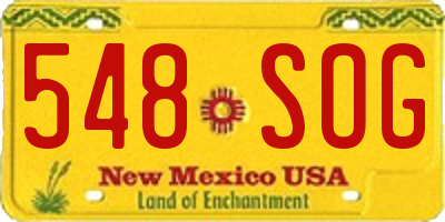 NM license plate 548SOG