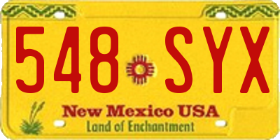 NM license plate 548SYX