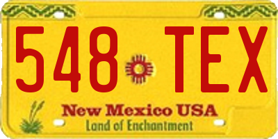 NM license plate 548TEX