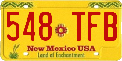 NM license plate 548TFB