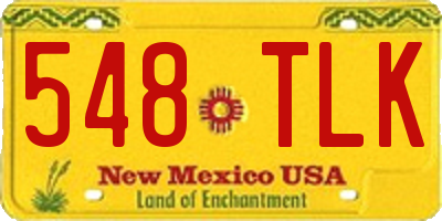 NM license plate 548TLK