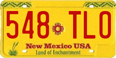 NM license plate 548TLO