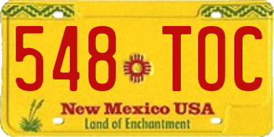 NM license plate 548TOC