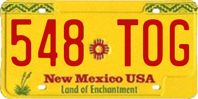 NM license plate 548TOG