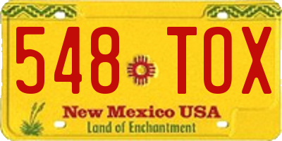 NM license plate 548TOX