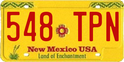 NM license plate 548TPN