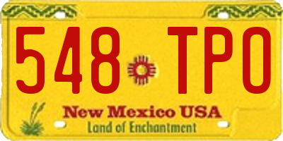NM license plate 548TPO