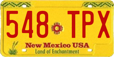 NM license plate 548TPX