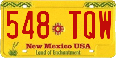 NM license plate 548TQW