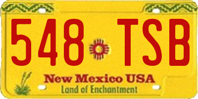 NM license plate 548TSB
