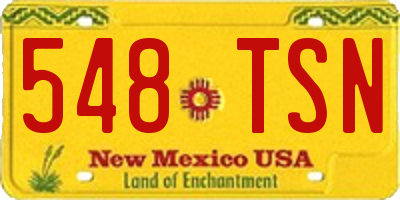 NM license plate 548TSN