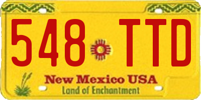 NM license plate 548TTD