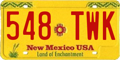 NM license plate 548TWK