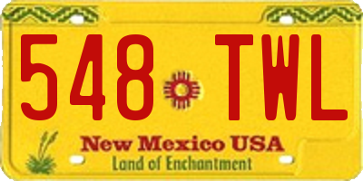 NM license plate 548TWL