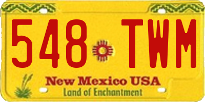 NM license plate 548TWM