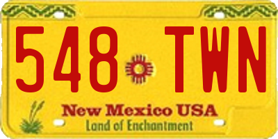 NM license plate 548TWN