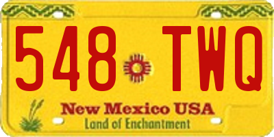 NM license plate 548TWQ