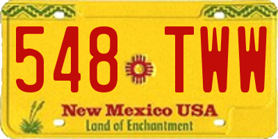 NM license plate 548TWW