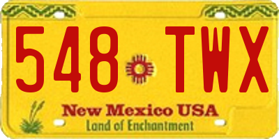 NM license plate 548TWX