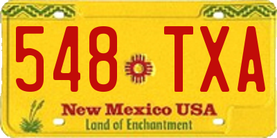 NM license plate 548TXA