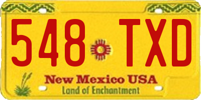 NM license plate 548TXD