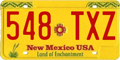 NM license plate 548TXZ