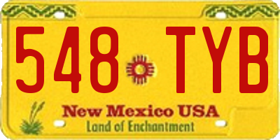 NM license plate 548TYB