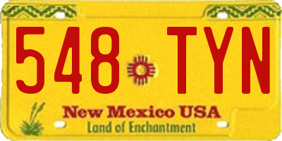 NM license plate 548TYN