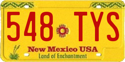 NM license plate 548TYS
