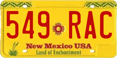 NM license plate 549RAC