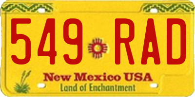 NM license plate 549RAD