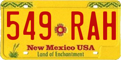 NM license plate 549RAH