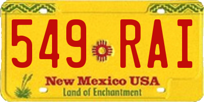 NM license plate 549RAI