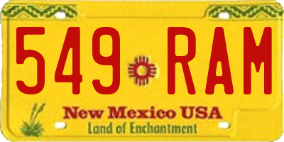 NM license plate 549RAM