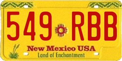 NM license plate 549RBB
