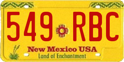 NM license plate 549RBC