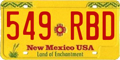 NM license plate 549RBD