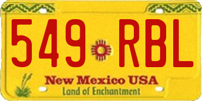 NM license plate 549RBL