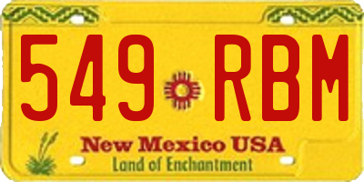 NM license plate 549RBM