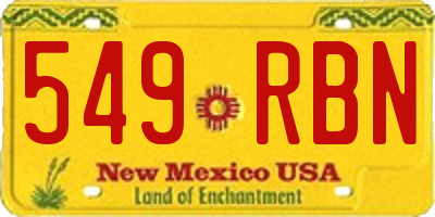 NM license plate 549RBN