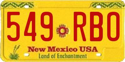 NM license plate 549RBO