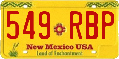 NM license plate 549RBP