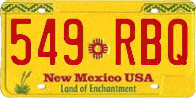 NM license plate 549RBQ