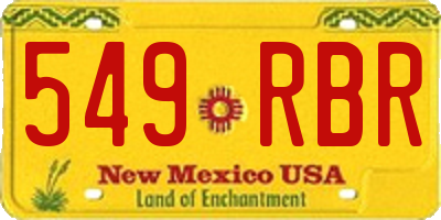 NM license plate 549RBR